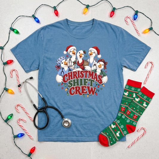 Christmas Shift Crew Shirt, Nurse Christmas Shirt, Medical Christmas Tee, Comfort Colors Holiday Nurse Gift, Doctor Christmas Shirt