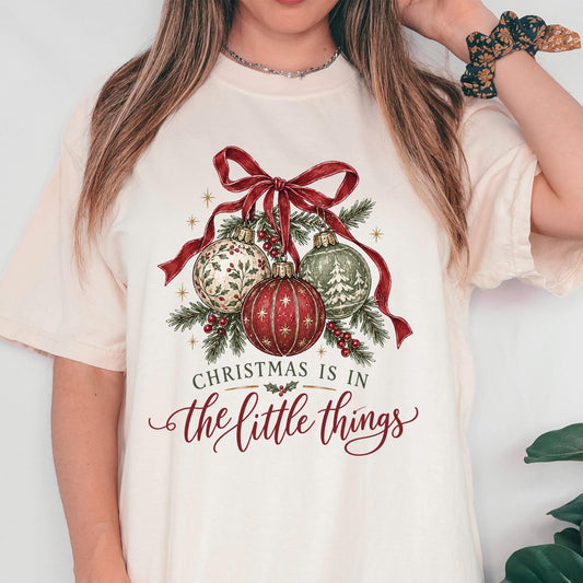 Vintage Christmas Tee, Cozy Moss Green Comfort Colors Unisex Fit.