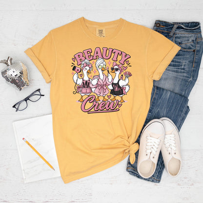 Beauty Crew Shirt, Funny Silly Goose Hairstylist Tee, Esthetician Nail Tech Gift, Salon Team Cosmetology Shirt, Makeup Artist Top