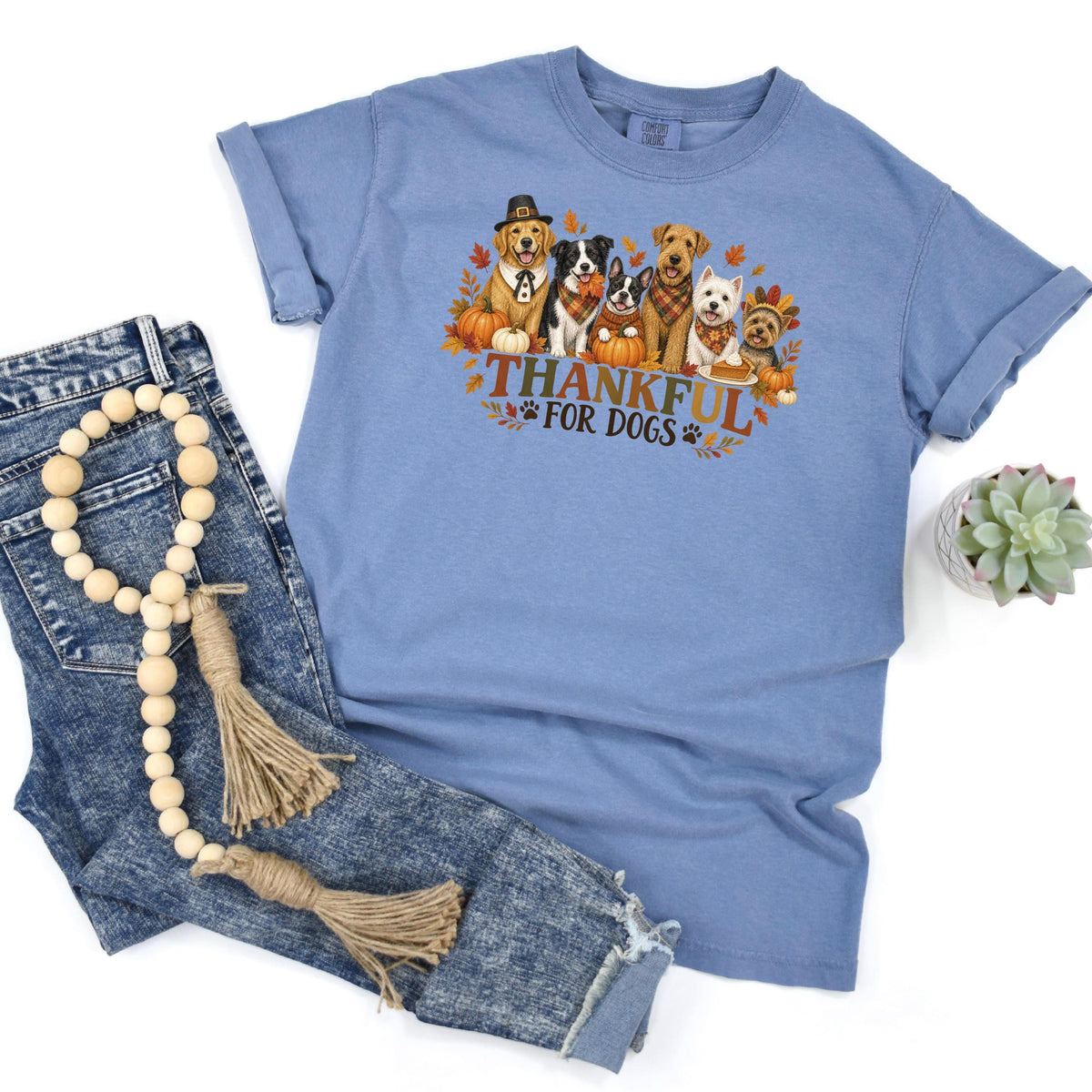 Thankful For Dogs Shirt, Dog Mom Thanksgiving Tee, Cute Fall Dog Lover Shirt, Pumpkin Autumn Dog Mom Gift, Grateful Dog Lover Top