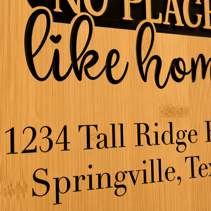 The image is a close-up of a wooden surface with text and numbers printed on it.