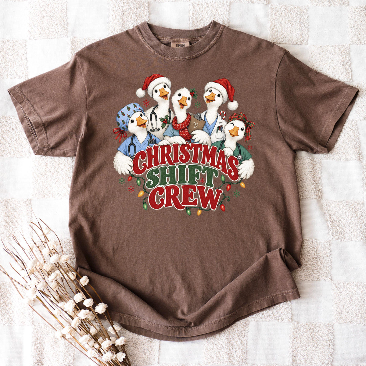 Christmas Shift Crew Shirt, Nurse Christmas Shirt, Medical Christmas Tee, Comfort Colors Holiday Nurse Gift, Doctor Christmas Shirt