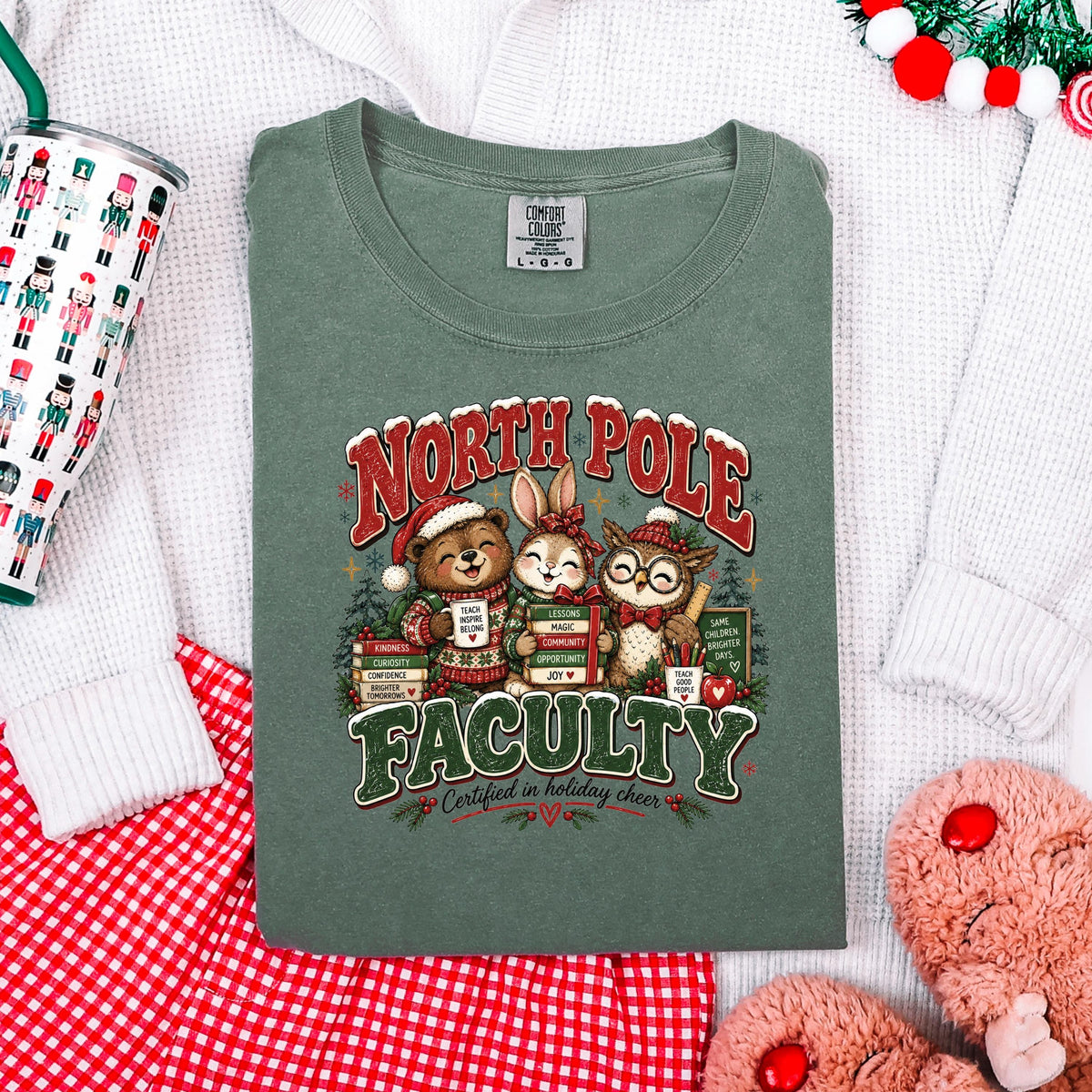North Pole Faculty Shirt, Teacher Christmas Tee, Cute Holiday Teacher Gift, Teacher Squad Xmas Shirt, School Christmas Educator Top