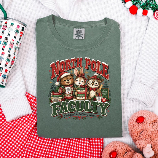 North Pole Faculty Shirt, Teacher Christmas Tee, Cute Holiday Teacher Gift, Teacher Squad Xmas Shirt, School Christmas Educator Top