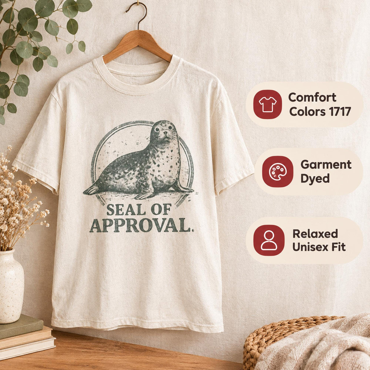 Seal of approval Comfort Colors Tee, funny animal meme design, soft cotton ocean lover gift, playful marine life style 😊