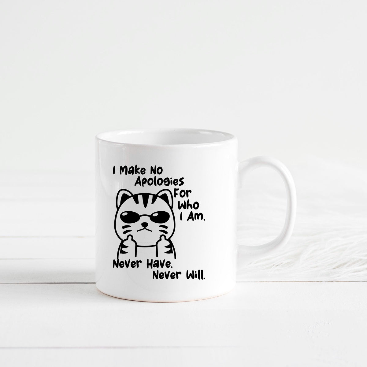 Funny Cat Coffee Mug – Ceramic 11 oz Microwave Safe Sassy Quote Mug