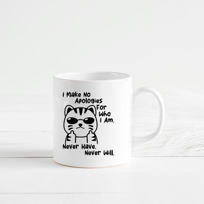 Funny Cat Coffee Mug – Ceramic 11 oz Microwave Safe Sassy Quote Mug