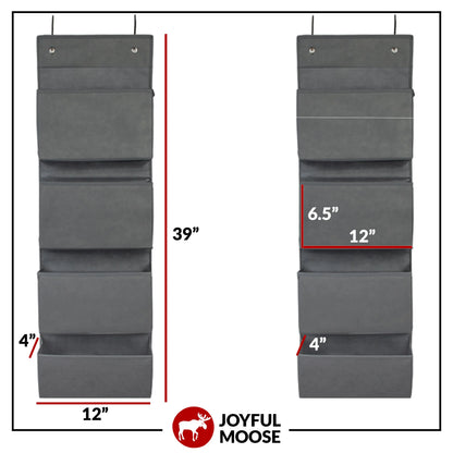 Over the Door Hanging Organizer Closet Storage Bins Grey - Joyful Moose