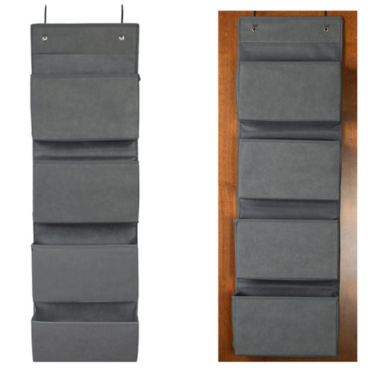 Over the Door Hanging Organizer Closet Storage Bins Grey - Joyful Moose