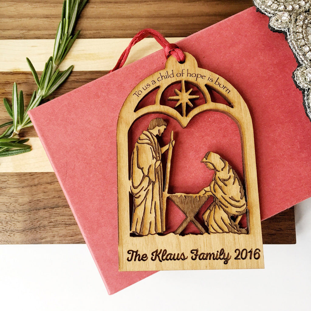 Christmas Ornament Nativity Scene - Personalized Christian Christmas Ornaments
