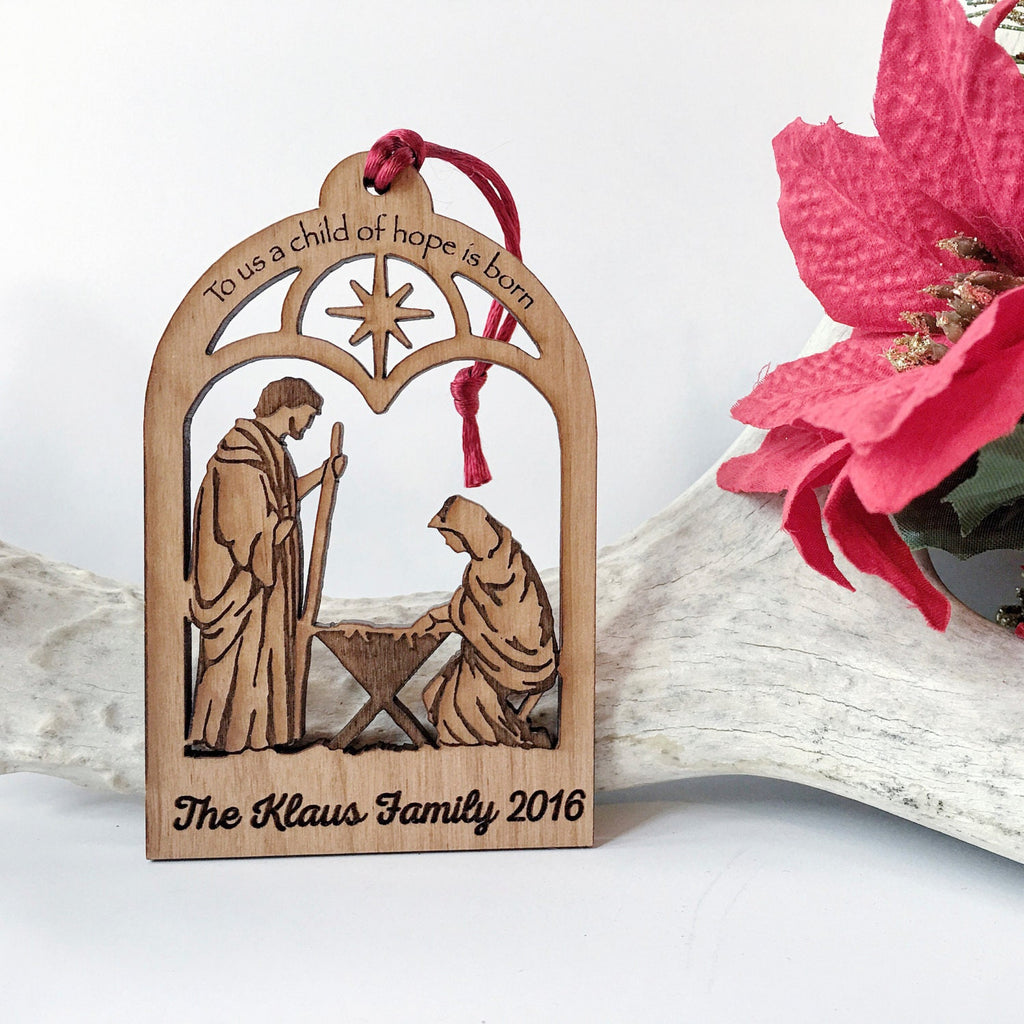 Christmas Ornament Nativity Scene - Personalized Christian Christmas Ornaments