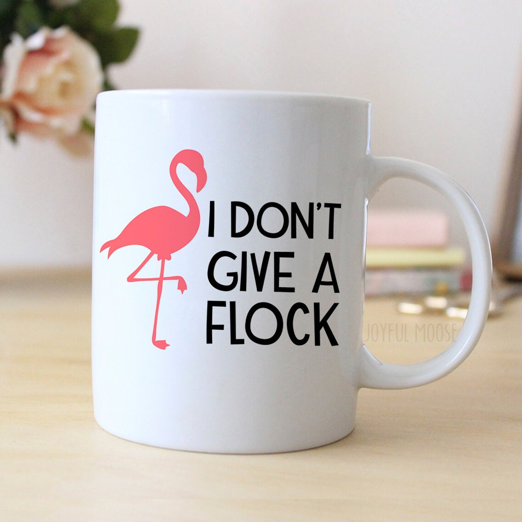 Flamingo Mug, I don't give a flock Pink Flamingo Coffee Mug, Funny Beach Mug, Funny Coffee Mug, Pink Flamingo Gift, Beach Gift for Her