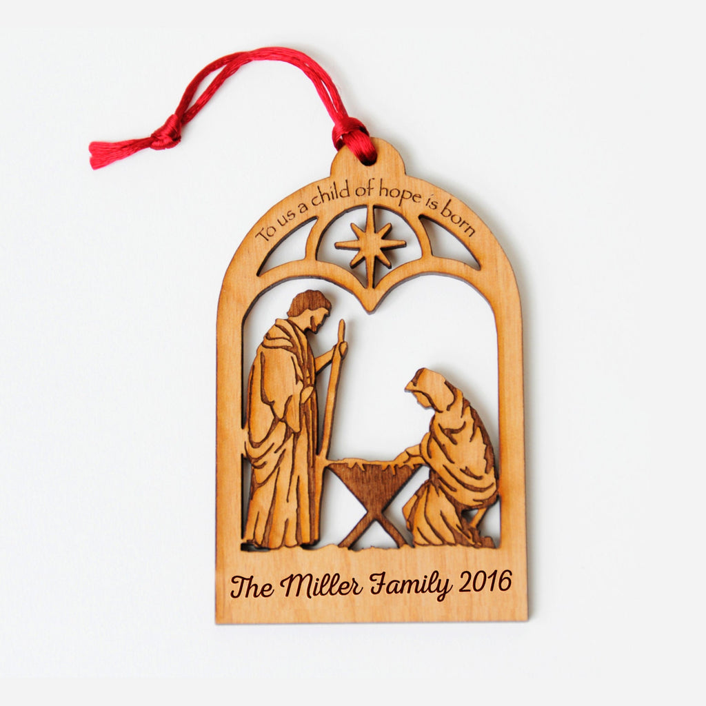 Christmas Ornament Nativity Scene - Personalized Christian Christmas Ornaments