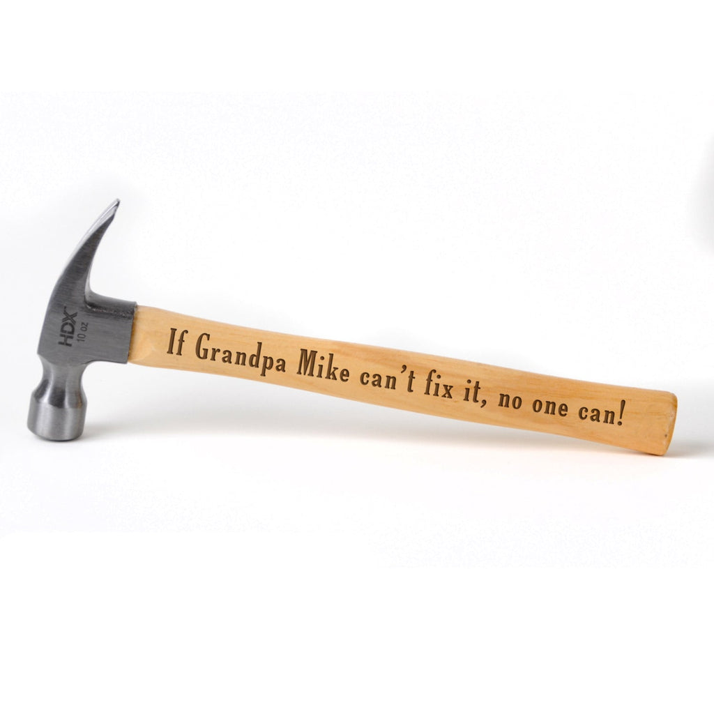 Gift for Grandpa - Personalized Laser Engraved Hammer Custom Christmas Gift ideas for Dad, Grandfather or Husband for Father's Day