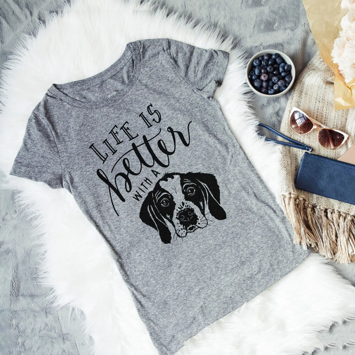 Life is Better with a Dog Tshirt - Dog Mom Gift New Puppy