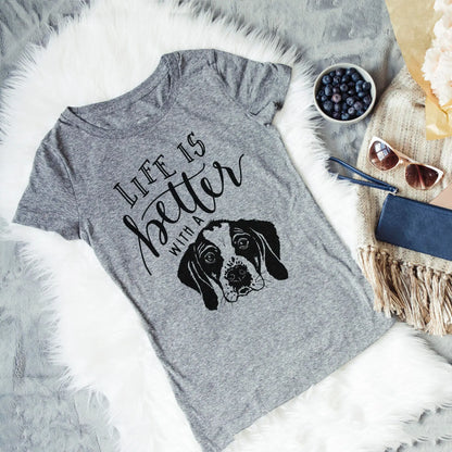 Life is Better with a Dog Tshirt - Dog Mom Gift New Puppy
