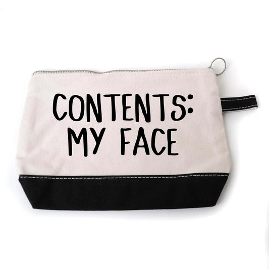Funny Cosmetic Make Up Bag - "Contents: My Face"
