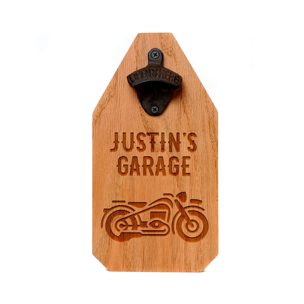 Personalized Motorcycle Wood Sign - Motorcycle Gift for him - Rustic Beer Bottle Opener