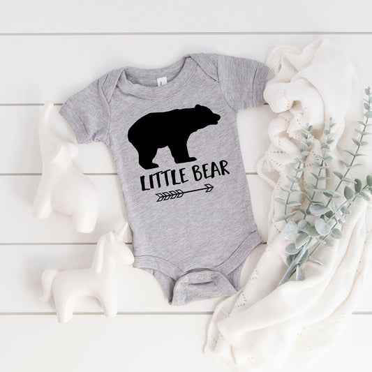 Little Bear Gray Bodysuit - Little Brother One Piece - Little Sister Gray Creeper