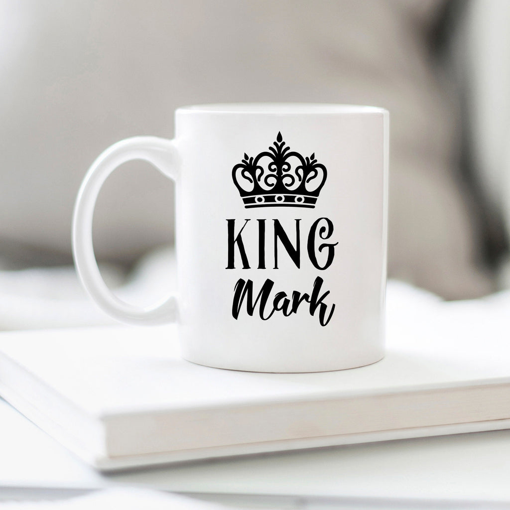 Personalized King Coffee Mug for Him - Custom Crown Birthday Gift for Men