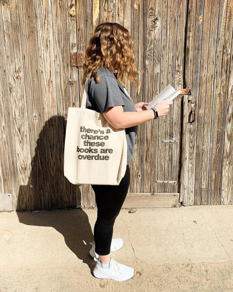 Book Bag, Funny Canvas Tote Bag, Overdue Library Books Shopping Bag
