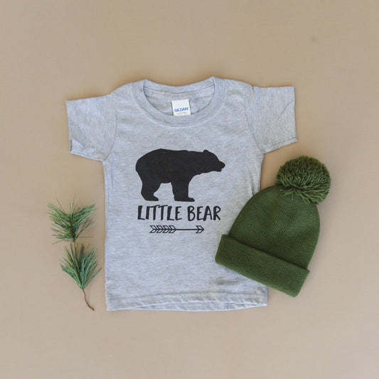 Little Bear Shirt - Gray Toddler Tee - Sister Bear T-shirt - Brother Bear Tshirt - Matching Family Kids Tshirts