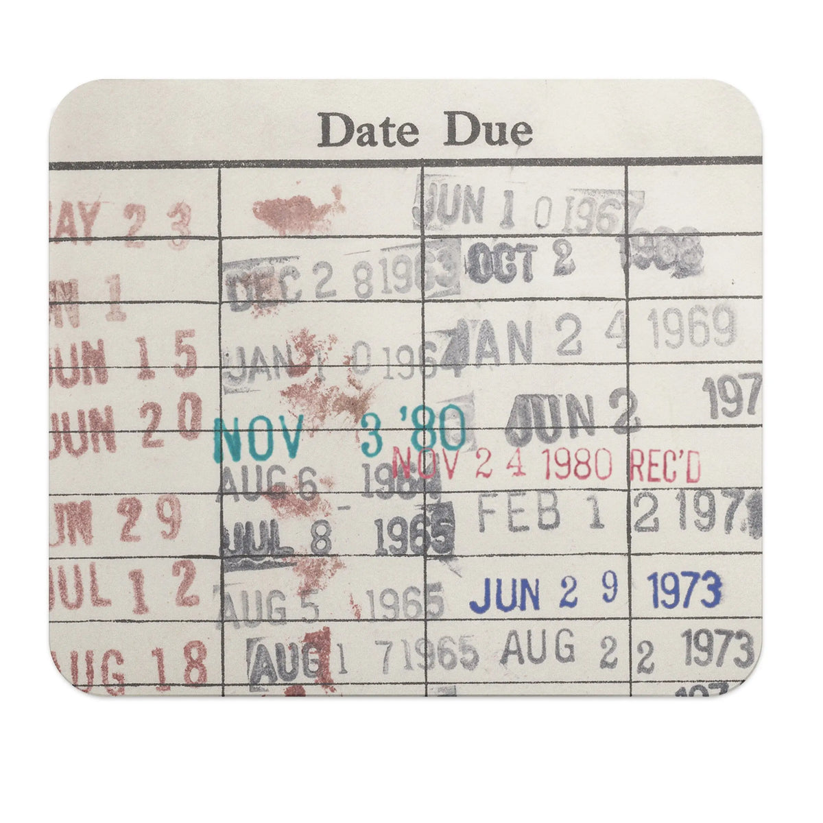 Book Lover Gift - Library Checkout Card Mouse Pad - Computer mousepad gift for readers library vintage due date book card
