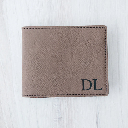 Groomsmen Gifts - Monogram Leather Wallet - Personalized Mens Wallet Gift for Groomsman