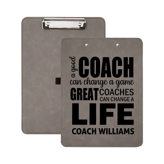 coach gifts, Custom Clipboard for coaches, leather clip board sports team appreciation gift, baseball soccer football basketball baseball