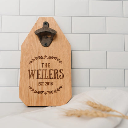 Wedding Gift, Personalized Beer Bottle Opener Wood Sign, Custom Wedding Gift for the Couple