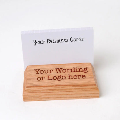 Wood Business Card Holder, Custom Engraved Business Card Display Stand, card holder for desk, business card display for counter