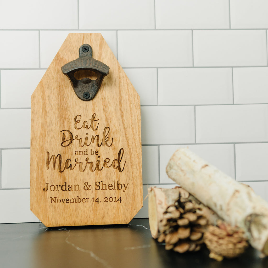 Wedding Gift Personalized Sign Wood Bottle Opener