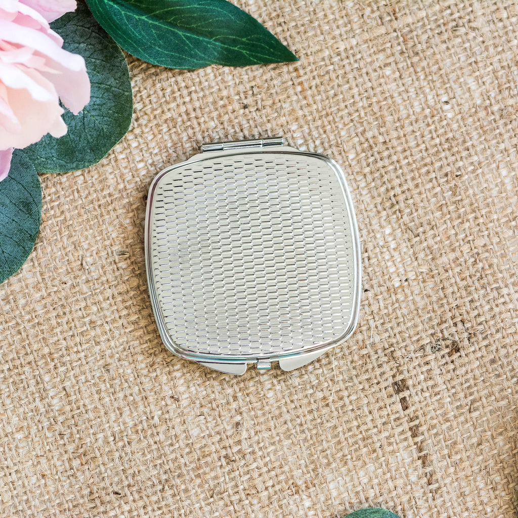 Bridesmaids Gift, personalized bridesmaid gift, Personalized Floral Watercolor Wreath Compact Purse Mirror, Pocket Mirror for Bridal Party