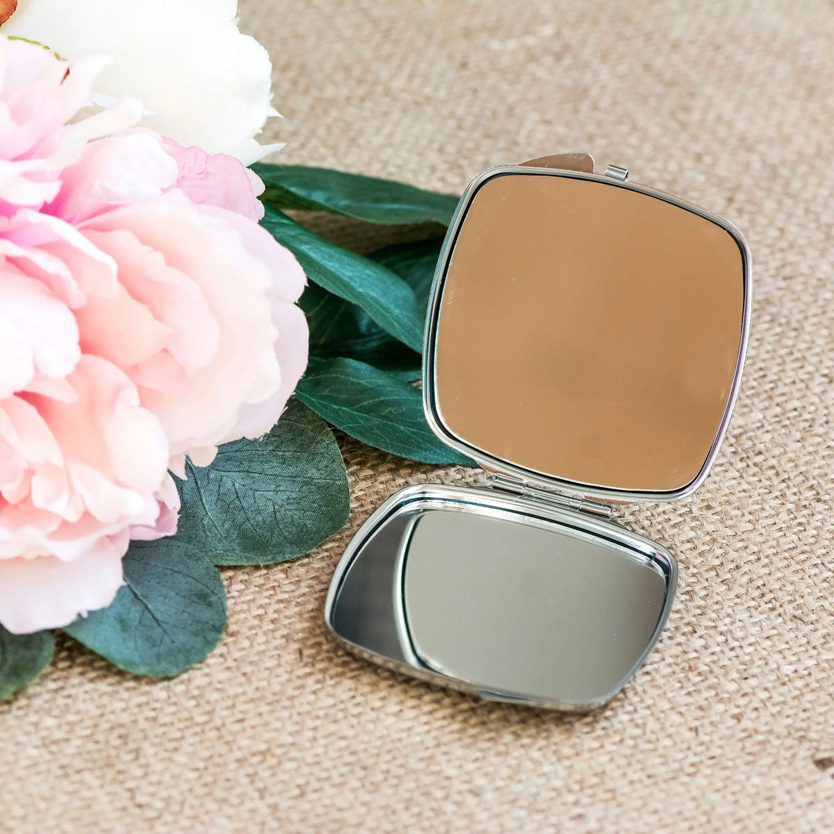 Bridesmaids Gift, personalized bridesmaid gift, Personalized Floral Watercolor Wreath Compact Purse Mirror, Pocket Mirror for Bridal Party