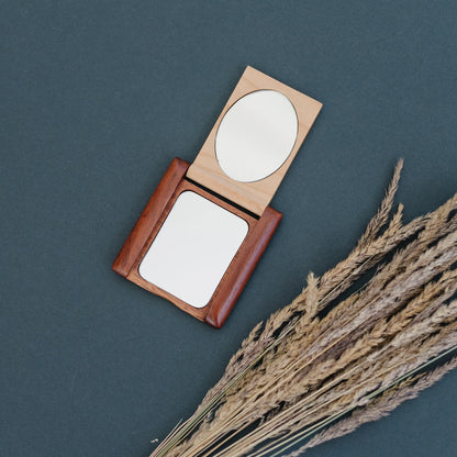 Wood Monogram Pocket Mirror, Bridesmaid Gift, Personalized Wood Compact Mirror, personalized mirror, hand mirror, purse mirror