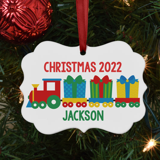 Personalized Train Ornament – Christmas Tree Decor | Kids Holiday Gift