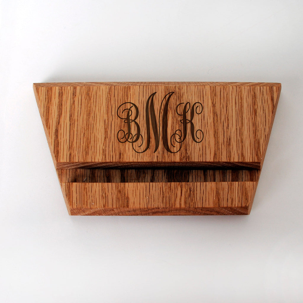 Monogram Wood iPad Stand - Personalized iPad Charging Holder - Engraved Wood Docking Station