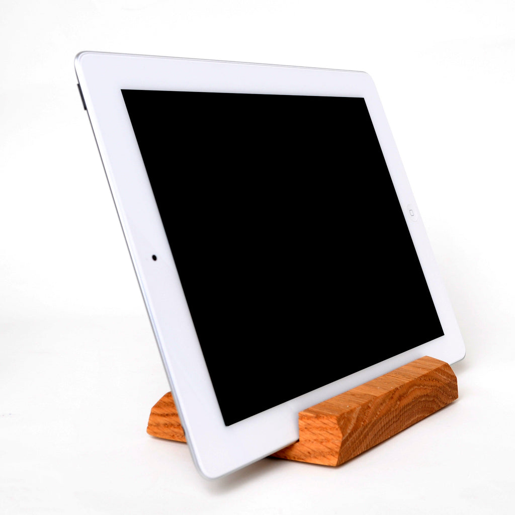 Monogram Wood iPad Stand - Personalized iPad Charging Holder - Engraved Wood Docking Station