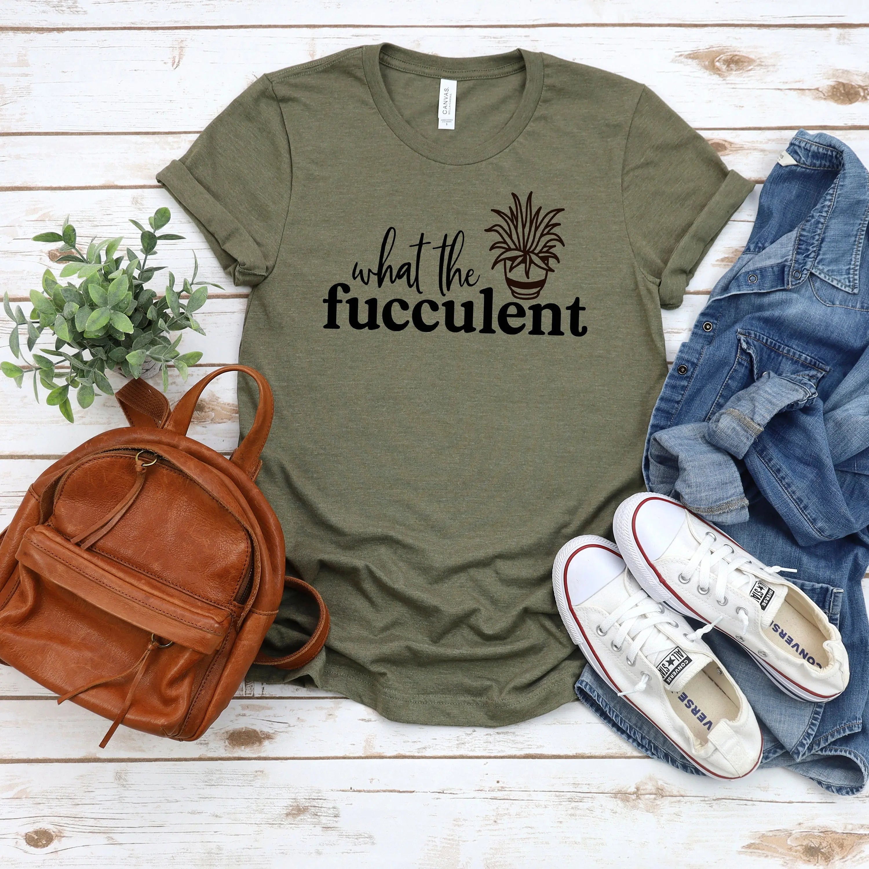 succulent tee shirt Succulent T Shirt M / Kelly