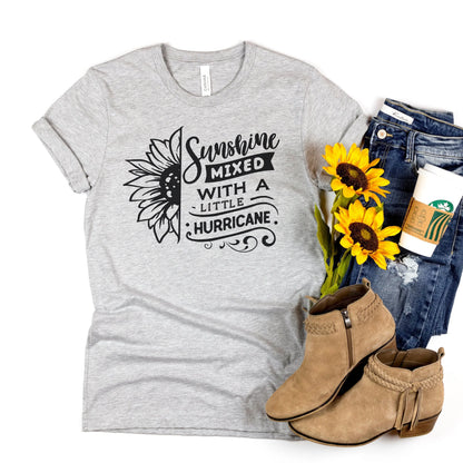 Sunflower Tshirt, flower shirt, Sunshine Shirt, summer shirt, Sunshine mixed with a little hurricane graphic tee, Sunflower gift for her