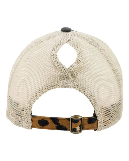 Mom Hat - leather patch hat - Leopard Pattern trucker baseball cap - ponytail hats for women - Gift for Mom - mama hat