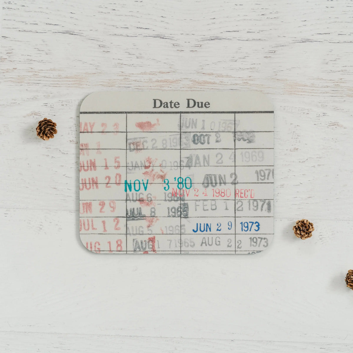 Book Lover Gift - Library Checkout Card Mouse Pad - Computer mousepad gift for readers library vintage due date book card