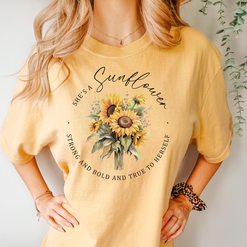 Sunflower Shirt, Comfort Colors Graphic Tshirt for her, Retro Boho Shirt for Women, mental health shirt, sunflower gifts for friend