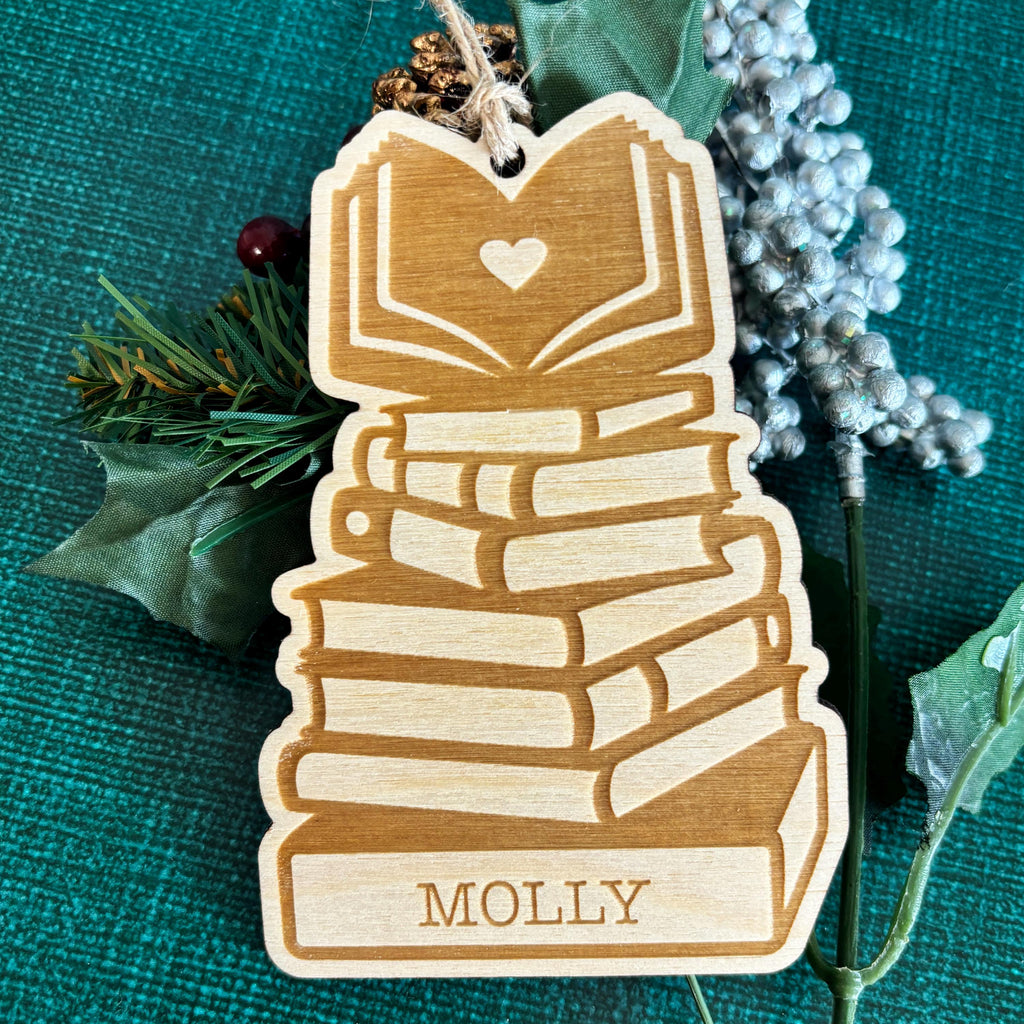 Book Christmas Ornament, book lover ornament, custom book ornament for book club gifts, Unique Personalized Holiday Gift, Reader Gifts