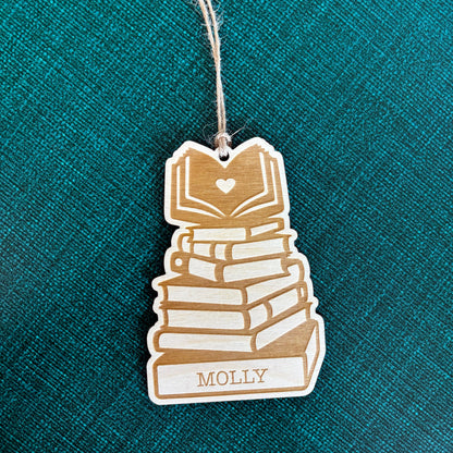 Book Christmas Ornament, book lover ornament, custom book ornament for book club gifts, Unique Personalized Holiday Gift, Reader Gifts