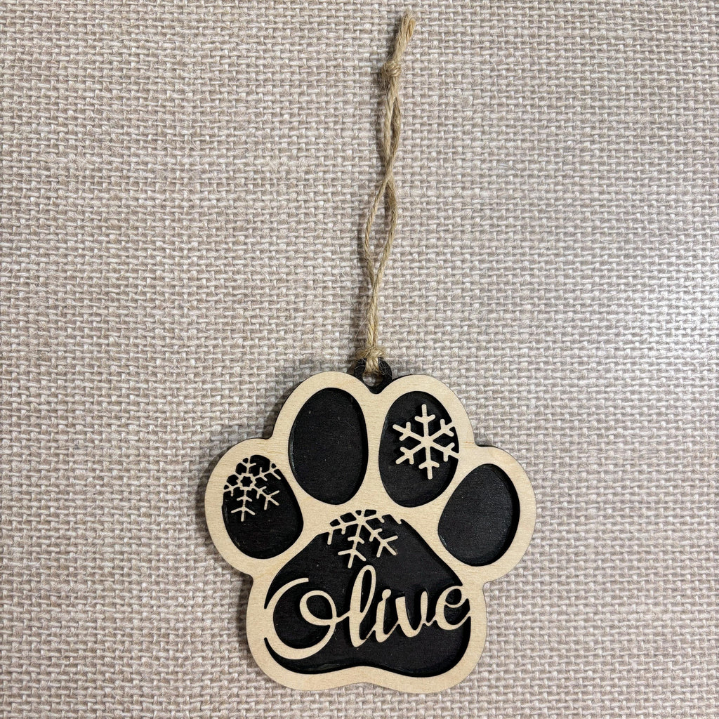 Dog Ornament - Personalized Wood Paw Christmas Ornament - Stocking Stuffer for Dog Mom - custom dog gifts