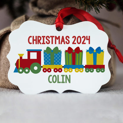 Personalized Train Ornament – Christmas Tree Decor | Kids Holiday Gift