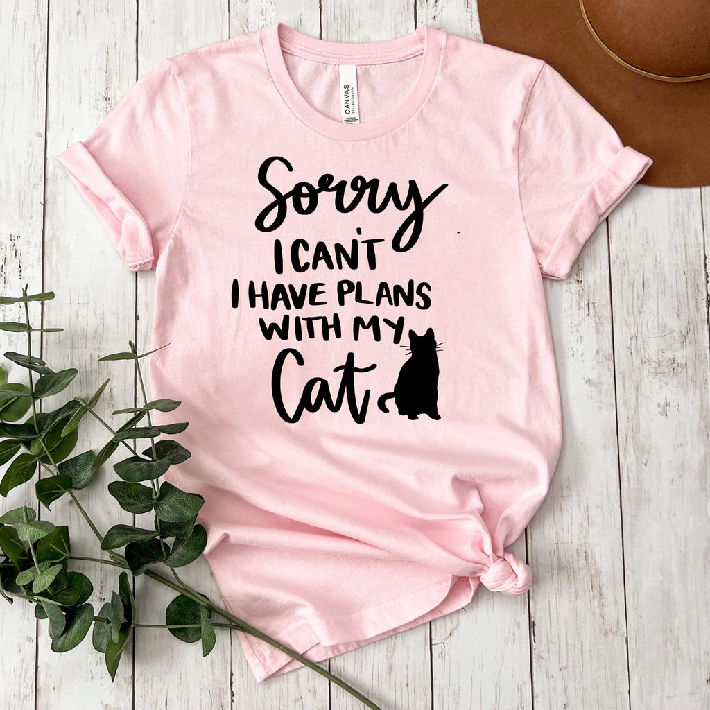 Cat t shirt Sorry I Can't, I Have Plans with My Cat Bella + Canvas Unisex T-Shirt, Cat mom shirt, Cat Lady Gift