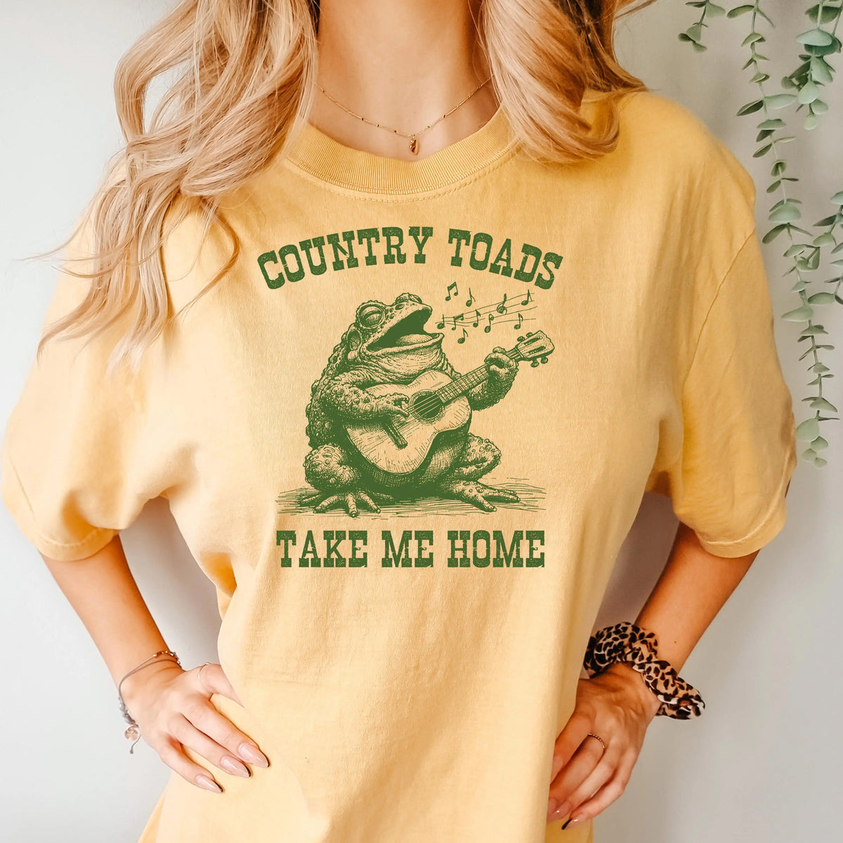 Country Toads Take Me Home Funny Frog Shirt Comfort Colors Graphic Tee Cottagecore Aesthetic Country Music Amphibian Toad Lover Gift