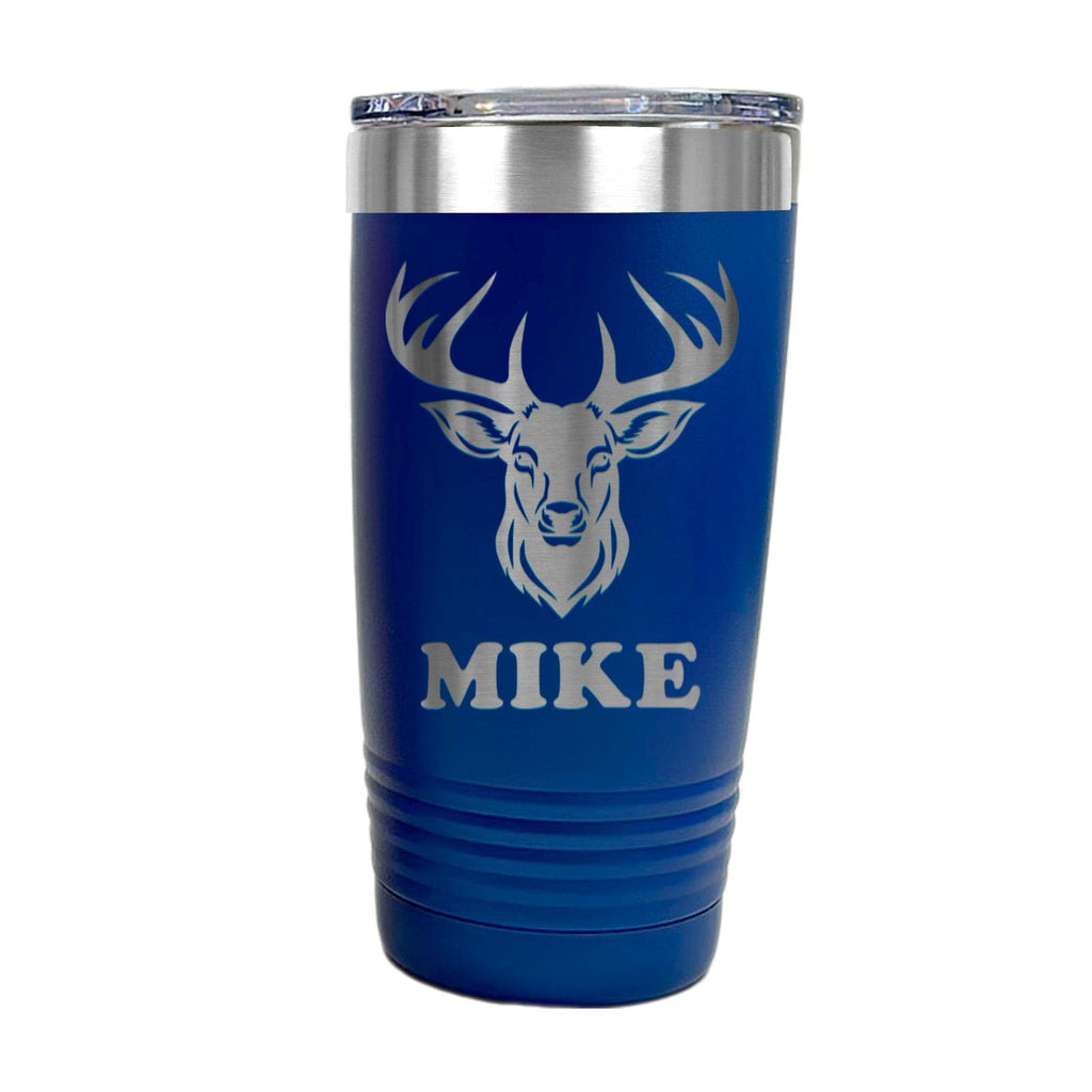 Personalized Deer Hunting Tumbler with Custom Name, Insulated Travel Mug for Outdoor Enthusiasts, Keeps Beverages Hot or Cold